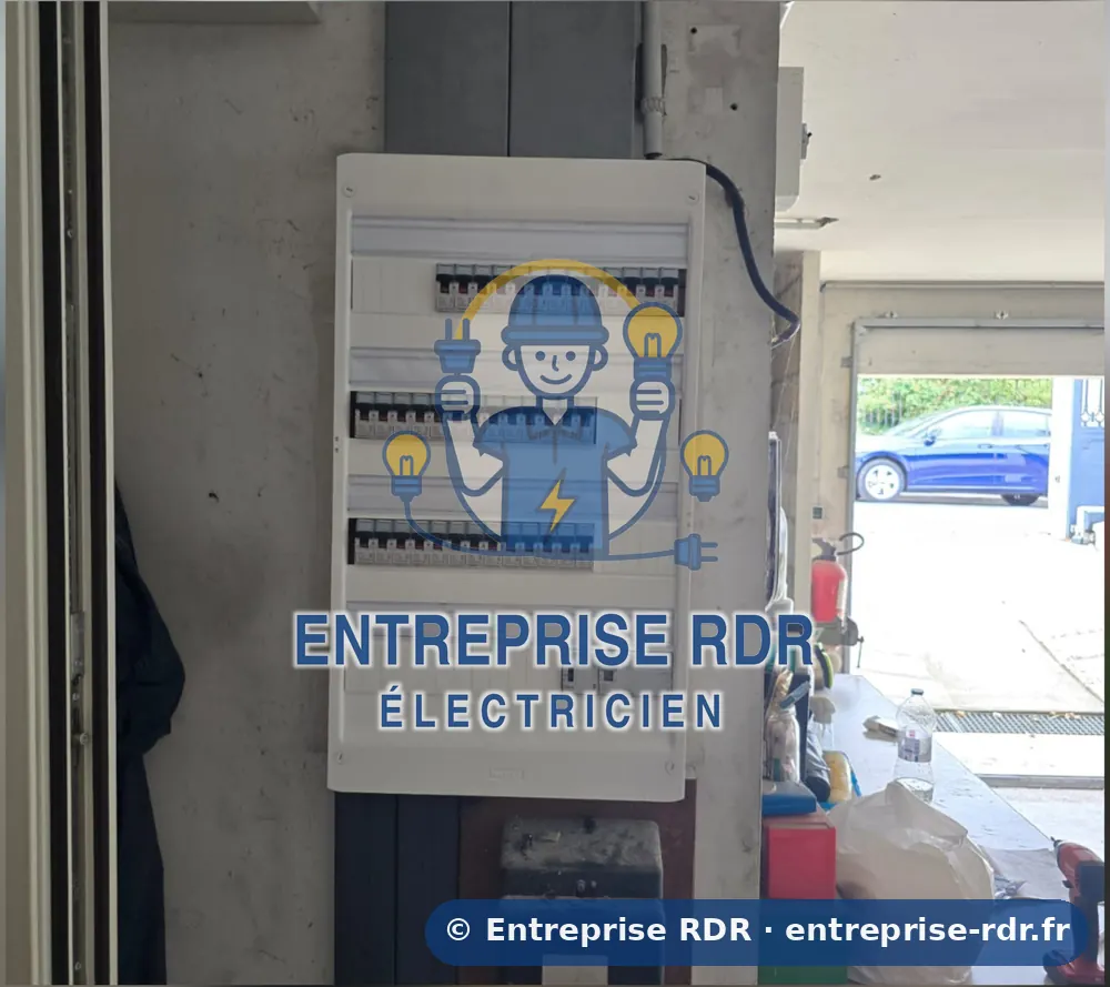 Après : Coffret industriel vétuste remplacé dans un garage — électricien à Nogent-sur-Marne — Entreprise RDR (94)