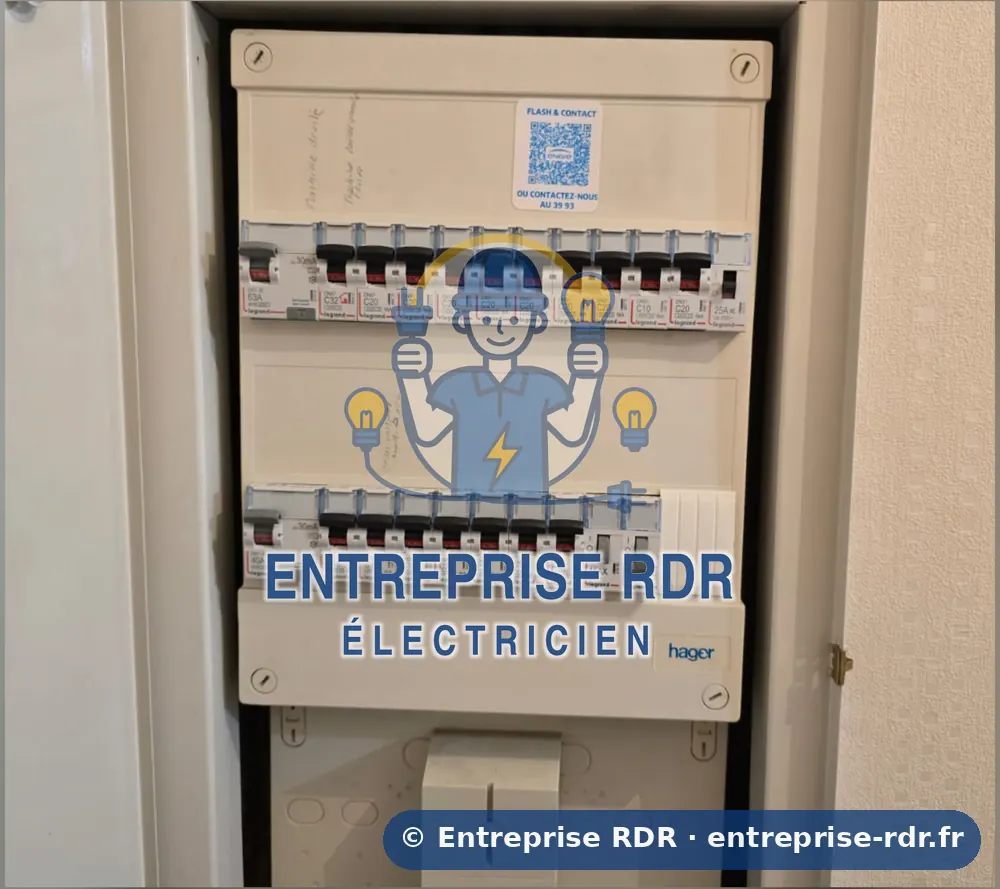 Après : Mise à niveau des protections d'un tableau existant — électricien à Alfortville — Entreprise RDR (94)