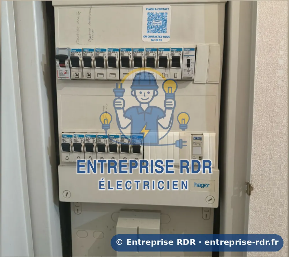 Avant : Mise à niveau des protections d'un tableau existant — électricien à Alfortville — Entreprise RDR (94)