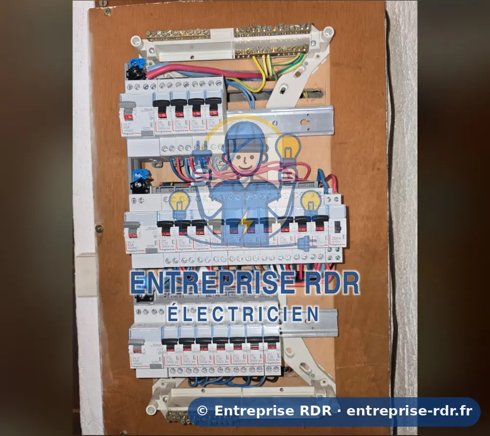 Après : Reprise complète d'un tableau sur trois rangées — électricien à Bry-sur-Marne — Entreprise RDR (94)