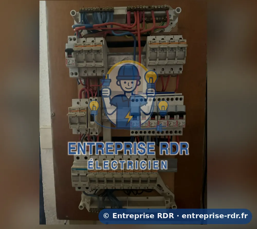 Avant : Reprise complète d'un tableau sur trois rangées — électricien à Bry-sur-Marne — Entreprise RDR (94)