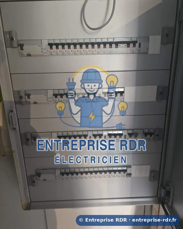 Armoire quatre rangées — Entreprise RDR, électricien à Joinville-le-Pont (94)