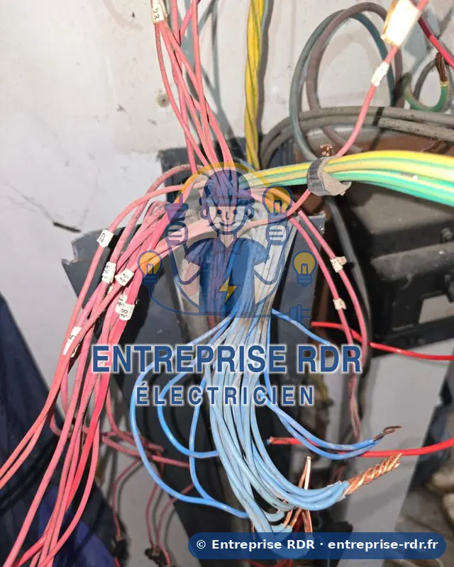 Câbles en vrac et connexions à nu — Entreprise RDR, électricien à Fontenay-sous-Bois (94)