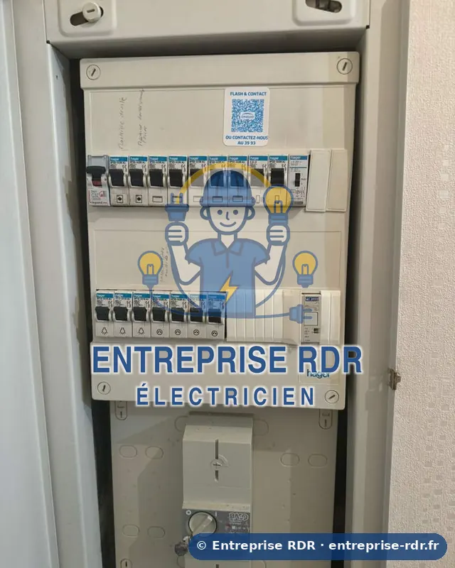 Tableau deux rangées remis à neuf — Entreprise RDR, électricien à Fontenay-sous-Bois (94)
