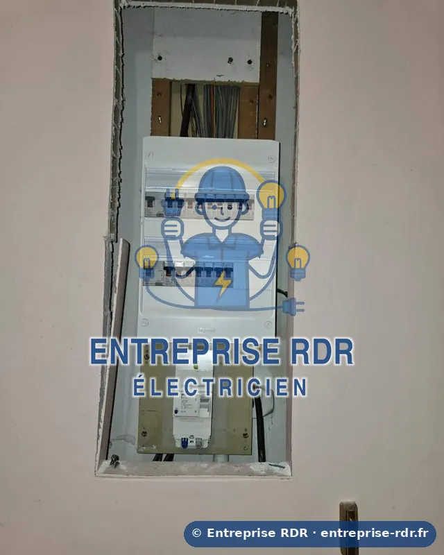 Tableau encastré dans une niche — Entreprise RDR, électricien à Champigny-sur-Marne (94)