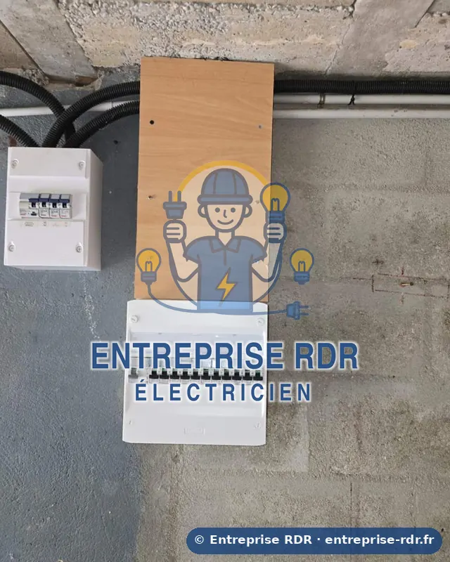 Tableau neuf et coffret annexe — Entreprise RDR, électricien à Créteil (94)